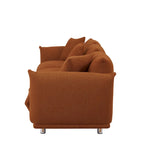 Camel/White/Brown/Black Lambswool Sherpa 4-Seater Sofa with Metal Legs