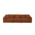 Camel/White/Brown/Black Lambswool Sherpa 4-Seater Sofa with Metal Legs