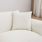 Camel/White/Brown/Black Lambswool Sherpa 4-Seater Sofa with Metal Legs