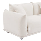 Camel/White/Brown/Black Lambswool Sherpa 4-Seater Sofa with Metal Legs