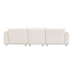 Camel/White/Brown/Black Lambswool Sherpa 4-Seater Sofa with Metal Legs