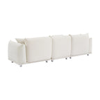 Camel/White/Brown/Black Lambswool Sherpa 4-Seater Sofa with Metal Legs