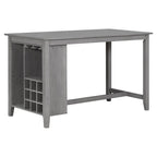 Gray Rustic 5-Piece Dining Table Set with Storage, Seats 4