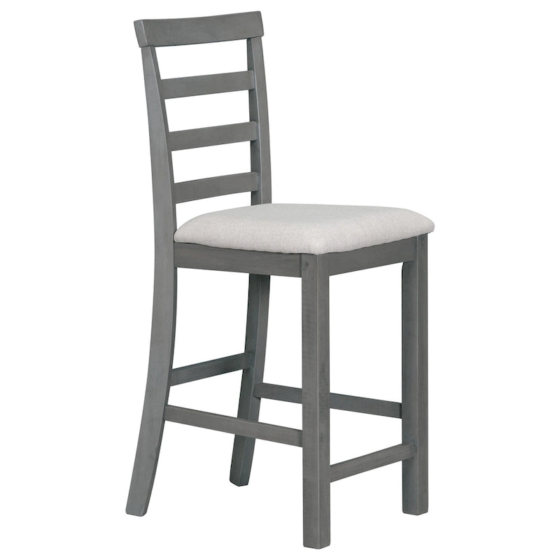 Gray Rustic 5-Piece Dining Table Set with Storage, Seats 4