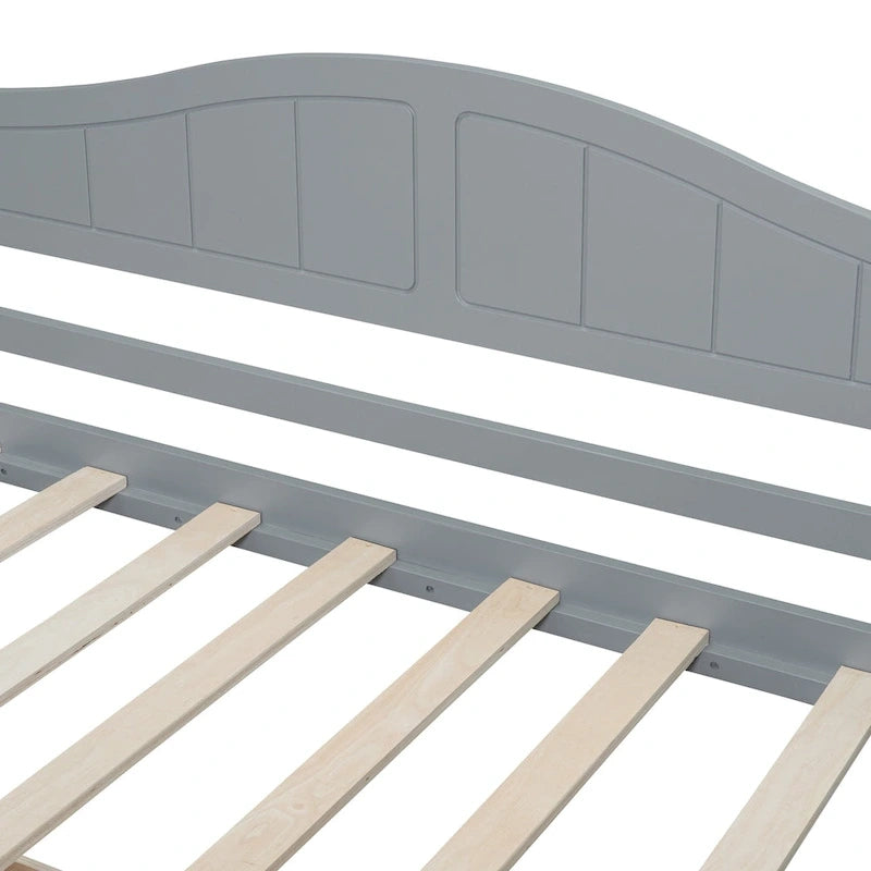 Gray / White Twin Canopy Daybed Frame with 2 Storage Drawers, 2-Person