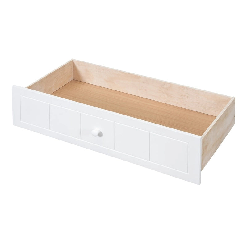 Gray / White Twin Canopy Daybed Frame with 2 Storage Drawers, 2-Person