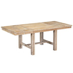 Black/Natural Farmhouse Extendable Dining Set, 6-Piece, Seats 6