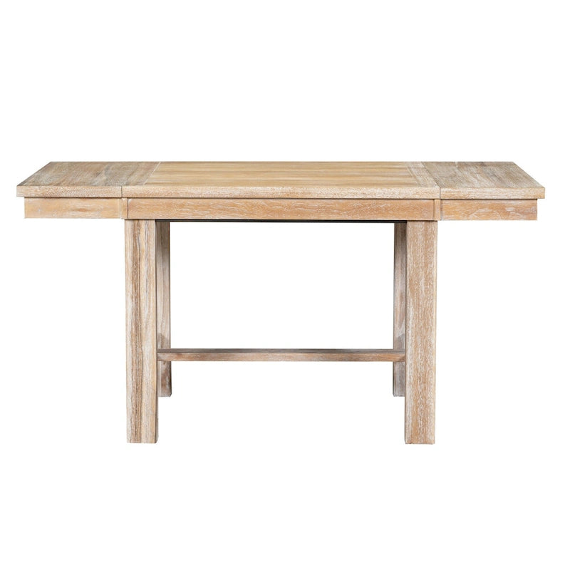 Black/Natural Farmhouse Extendable Dining Set, 6-Piece, Seats 6