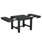 Black/Natural Farmhouse Extendable Dining Set, 6-Piece, Seats 6