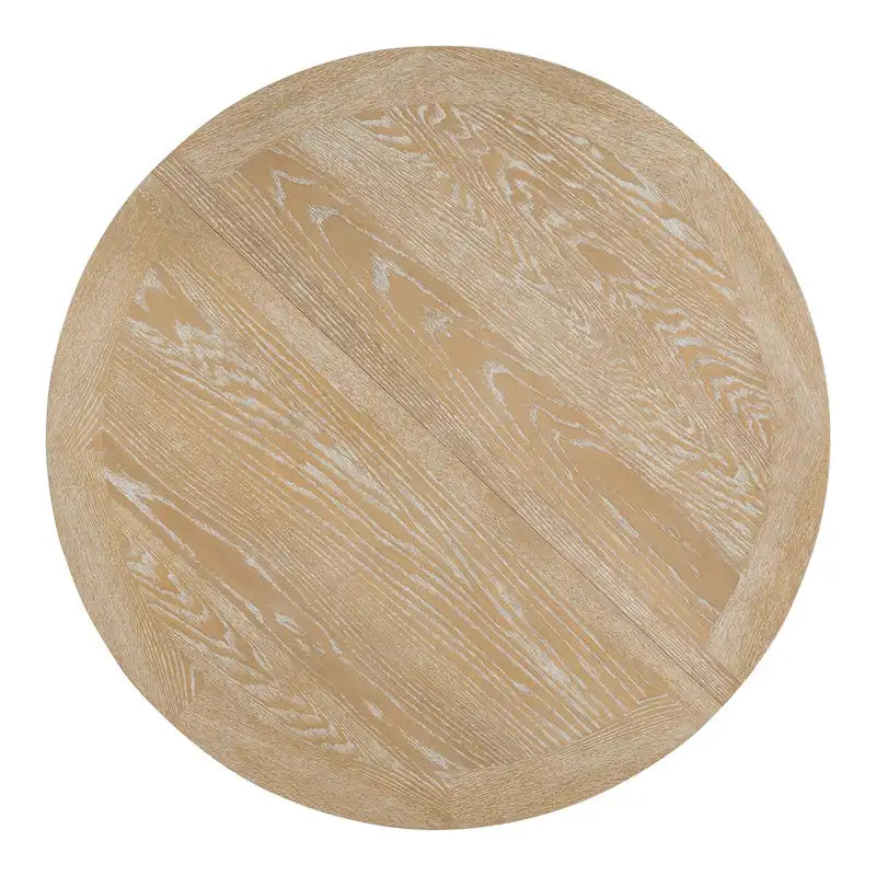 Black / Natural Wood Wash Extendable Round Dining Table Set for 5–6 People
