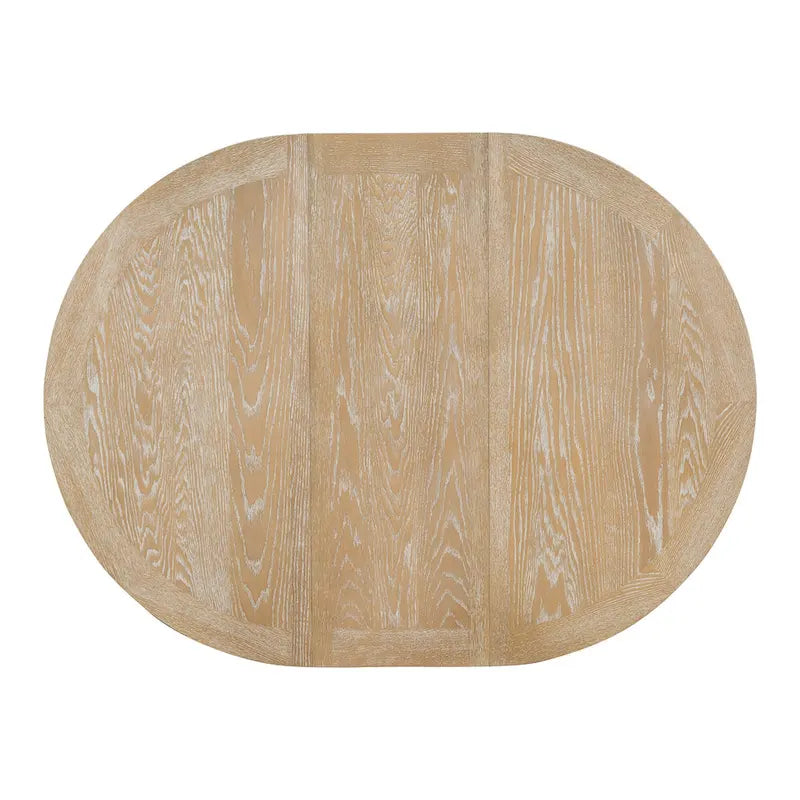 Black / Natural Wood Wash Extendable Round Dining Table Set for 5–6 People