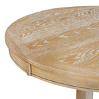 Black / Natural Wood Wash Extendable Round Dining Table Set for 5–6 People