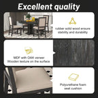 Black / Natural Wood Wash Extendable Round Dining Table Set for 5–6 People