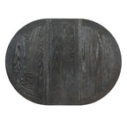 Black / Natural Wood Wash Extendable Round Dining Table Set for 5–6 People