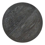 Black / Natural Wood Wash Extendable Round Dining Table Set for 5–6 People