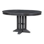 Black / Natural Wood Wash Extendable Round Dining Table Set for 5–6 People