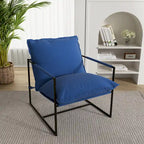 Brown / Grey / Blue / Black / Beige Metal Frame Sling Accent Armchair – Single Seat