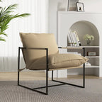 Brown / Grey / Blue / Black / Beige Metal Frame Sling Accent Armchair – Single Seat
