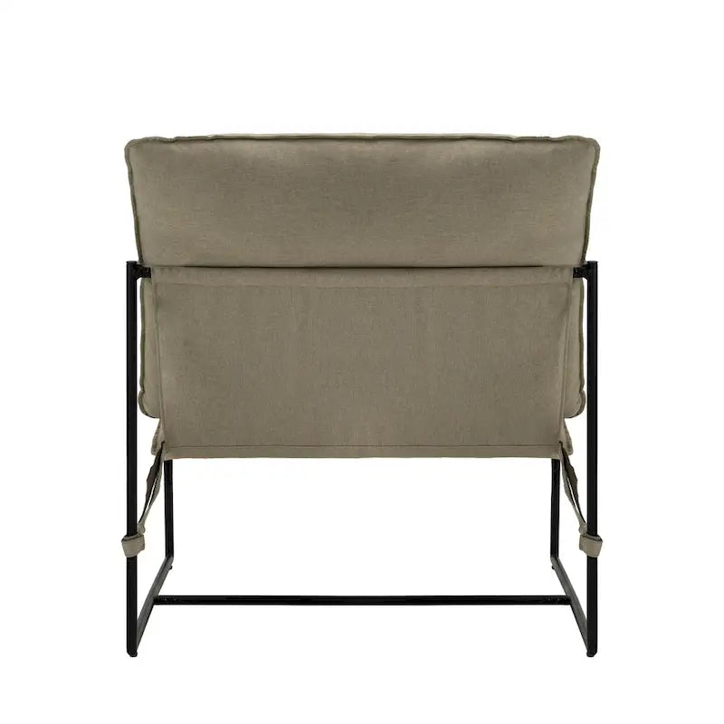 Brown / Grey / Blue / Black / Beige Metal Frame Sling Accent Armchair – Single Seat