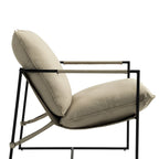 Brown / Grey / Blue / Black / Beige Metal Frame Sling Accent Armchair – Single Seat
