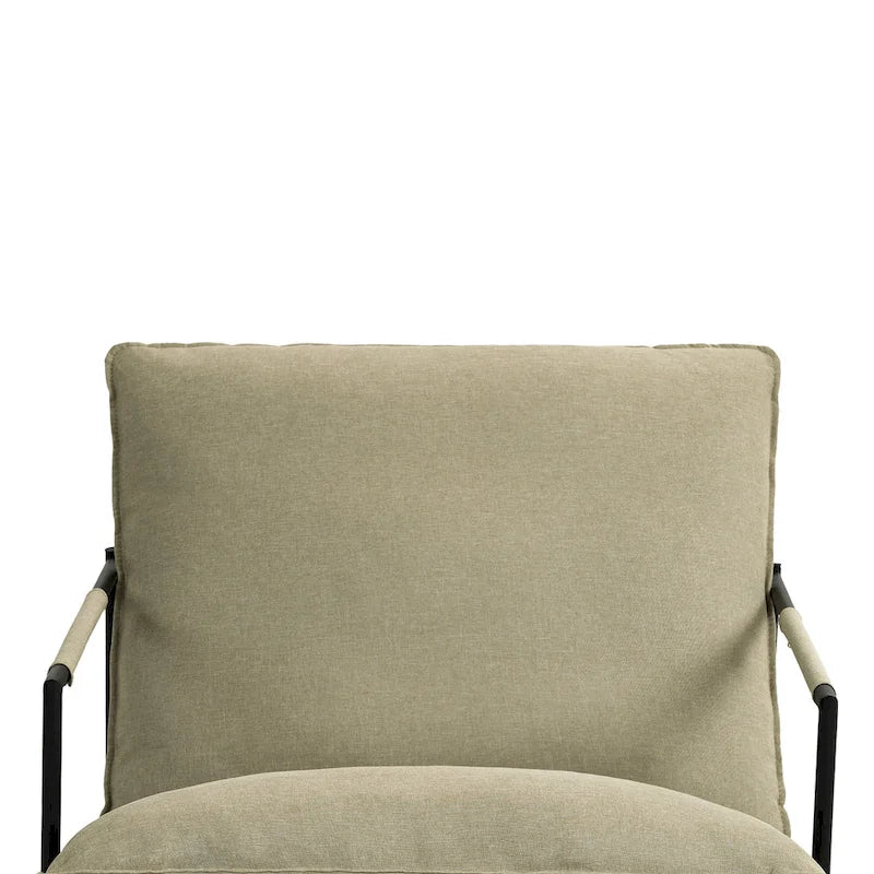 Brown / Grey / Blue / Black / Beige Metal Frame Sling Accent Armchair – Single Seat
