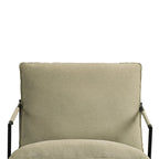 Brown / Grey / Blue / Black / Beige Metal Frame Sling Accent Armchair – Single Seat