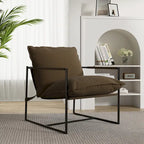 Brown / Grey / Blue / Black / Beige Metal Frame Sling Accent Armchair – Single Seat