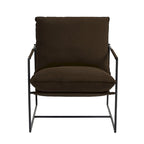 Brown / Grey / Blue / Black / Beige Metal Frame Sling Accent Armchair – Single Seat