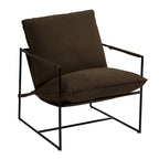Brown / Grey / Blue / Black / Beige Metal Frame Sling Accent Armchair – Single Seat
