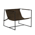 Brown / Grey / Blue / Black / Beige Metal Frame Sling Accent Armchair – Single Seat