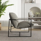 Brown / Grey / Blue / Black / Beige Metal Frame Sling Accent Armchair – Single Seat