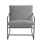Brown / Grey / Blue / Black / Beige Metal Frame Sling Accent Armchair – Single Seat