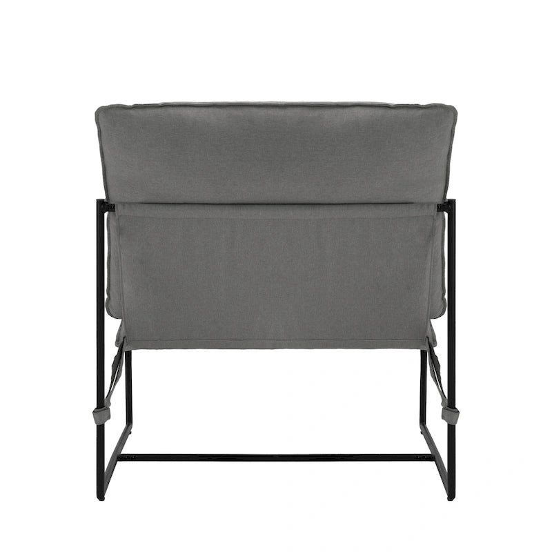 Brown / Grey / Blue / Black / Beige Metal Frame Sling Accent Armchair – Single Seat