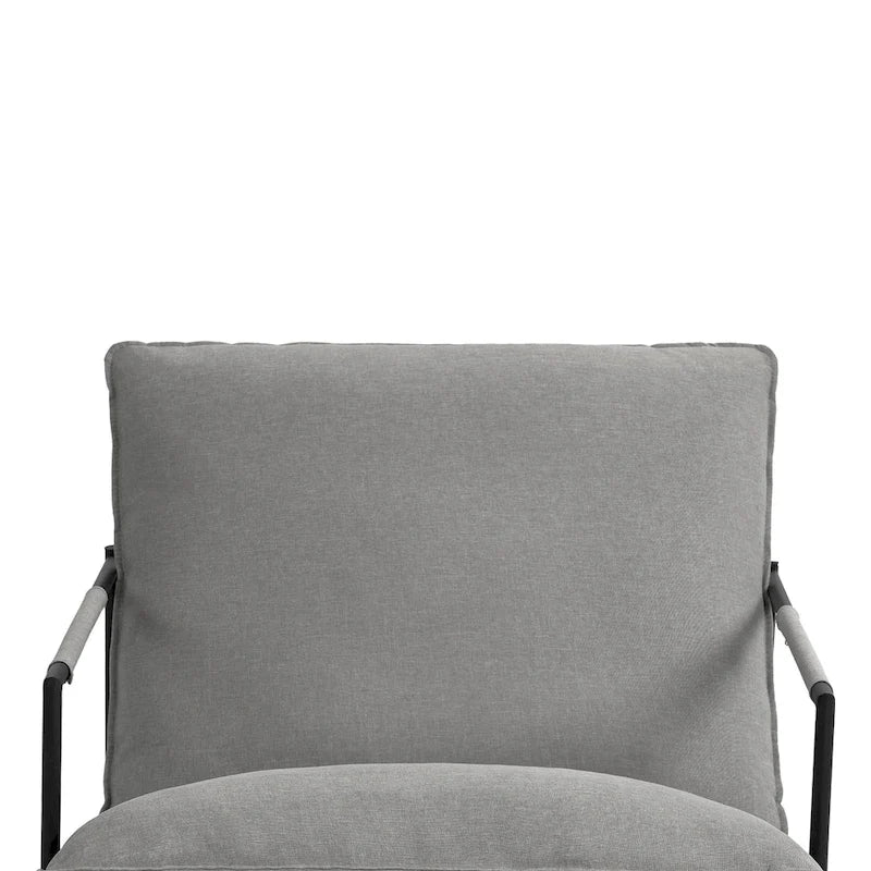Brown / Grey / Blue / Black / Beige Metal Frame Sling Accent Armchair – Single Seat