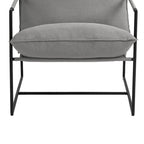 Brown / Grey / Blue / Black / Beige Metal Frame Sling Accent Armchair – Single Seat