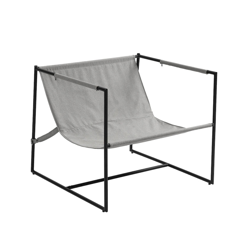 Brown / Grey / Blue / Black / Beige Metal Frame Sling Accent Armchair – Single Seat