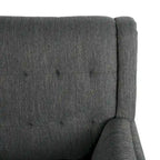 Charcoal / Beige + Walnut Mid-Century Settee, 2-Seat