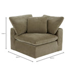 Corner Chair Module – Pearl / Slate / Sand / Blue / Sage, Stain-Resistant Fabric, 1-Seat