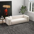 Mid-Century Modern Boucle Sofa – Dark Yellow / Grey / Cream, Seats 2–3