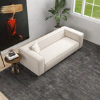 Mid-Century Modern Boucle Sofa – Dark Yellow / Grey / Cream, Seats 2–3