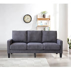 Beige / Grey / Grey & Black Fabric 3-Seat Sofa with Storage, Modern Style