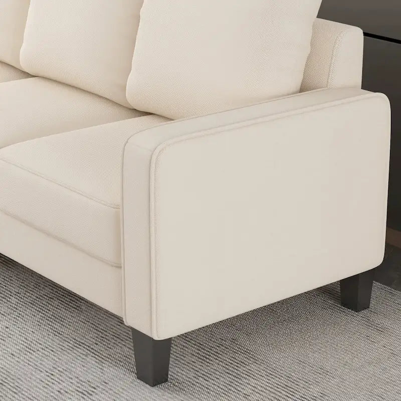 Beige / Grey / Grey & Black Fabric 3-Seat Sofa with Storage, Modern Style