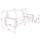 Beige / Grey / Grey & Black Fabric 3-Seat Sofa with Storage, Modern Style
