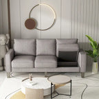 Beige / Grey / Grey & Black Fabric 3-Seat Sofa with Storage, Modern Style