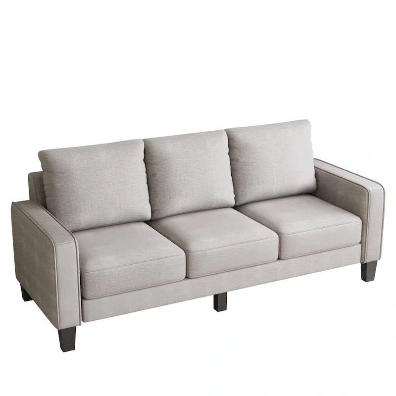 Beige / Grey / Grey & Black Fabric 3-Seat Sofa with Storage, Modern Style