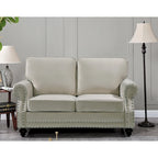 Velvet Nailhead Trim Loveseat, 2-Seater – Multiple Colors
