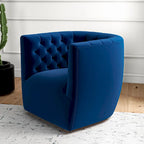 Velvet Swivel Accent Chair, Mid-Century Style, Single Seat