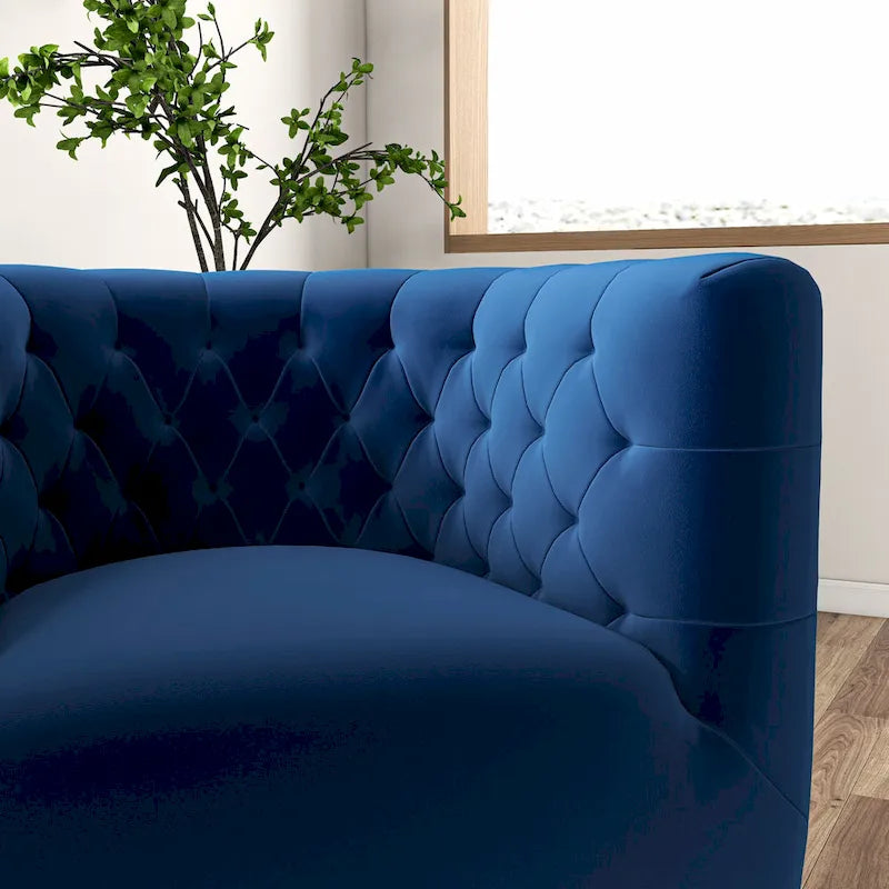 Velvet Swivel Accent Chair, Mid-Century Style, Single Seat