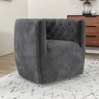 Velvet Swivel Accent Chair, Mid-Century Style, Single Seat