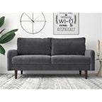 Velvet European Style 2-Seat Sofa – Beige / Space Blue / Eggplant / Grey / Golden Yellow / Rose / Green